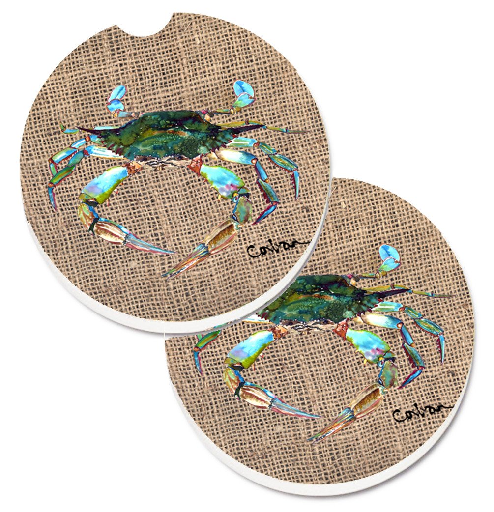 Crab Set of 2 Cup Holder Car Coasters 8731CARC by Caroline's Treasures