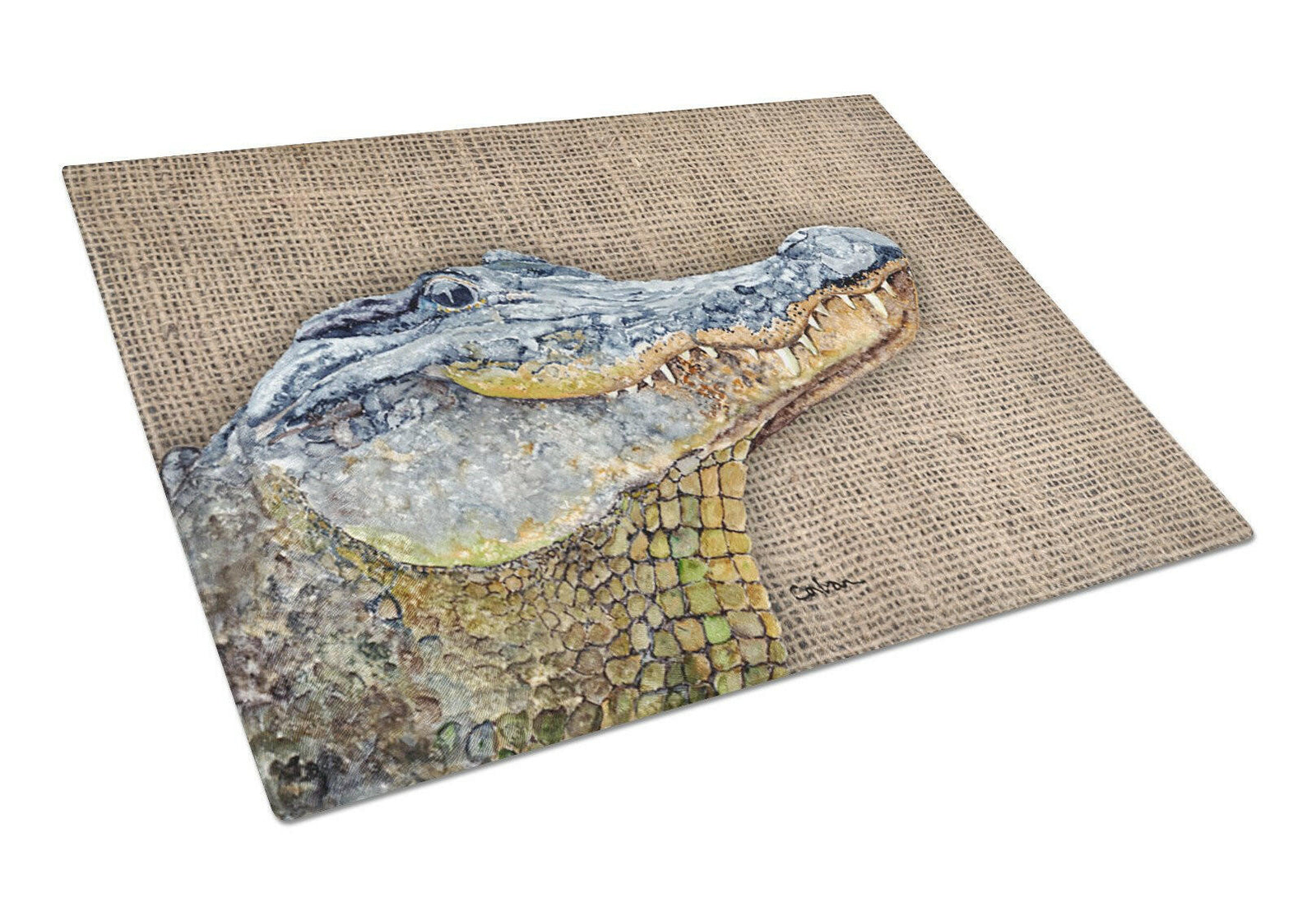 Alligator  Glass Cutting Board Large by Caroline's Treasures