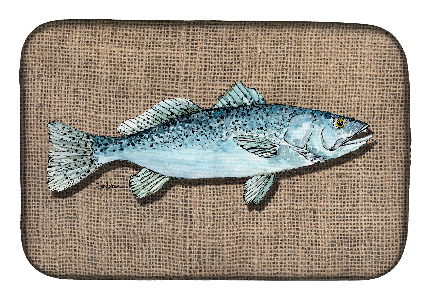 Fish Speckled Trout Dish Drying Mat 8737DDM