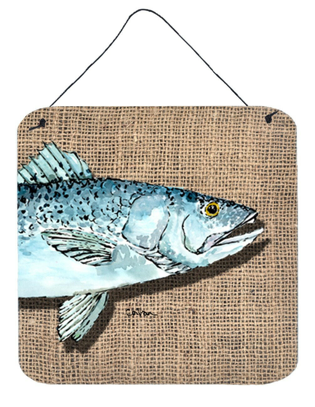 Fish Speckled Trout Aluminium Metal Wall or Door Hanging Prints by Caroline&#39;s Treasures