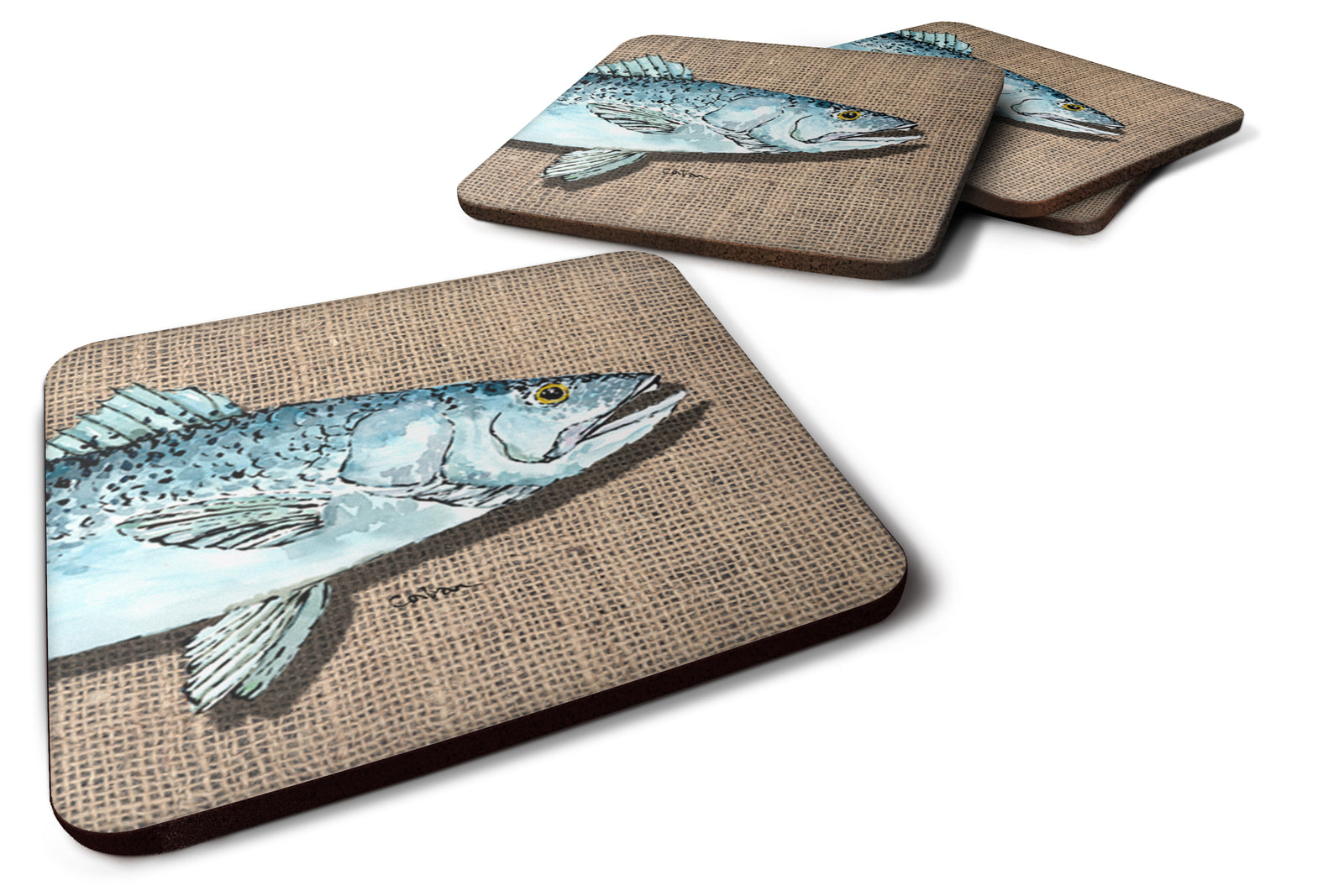 Set of 4 Fish Speckled Trout Foam Coasters - the-store.com