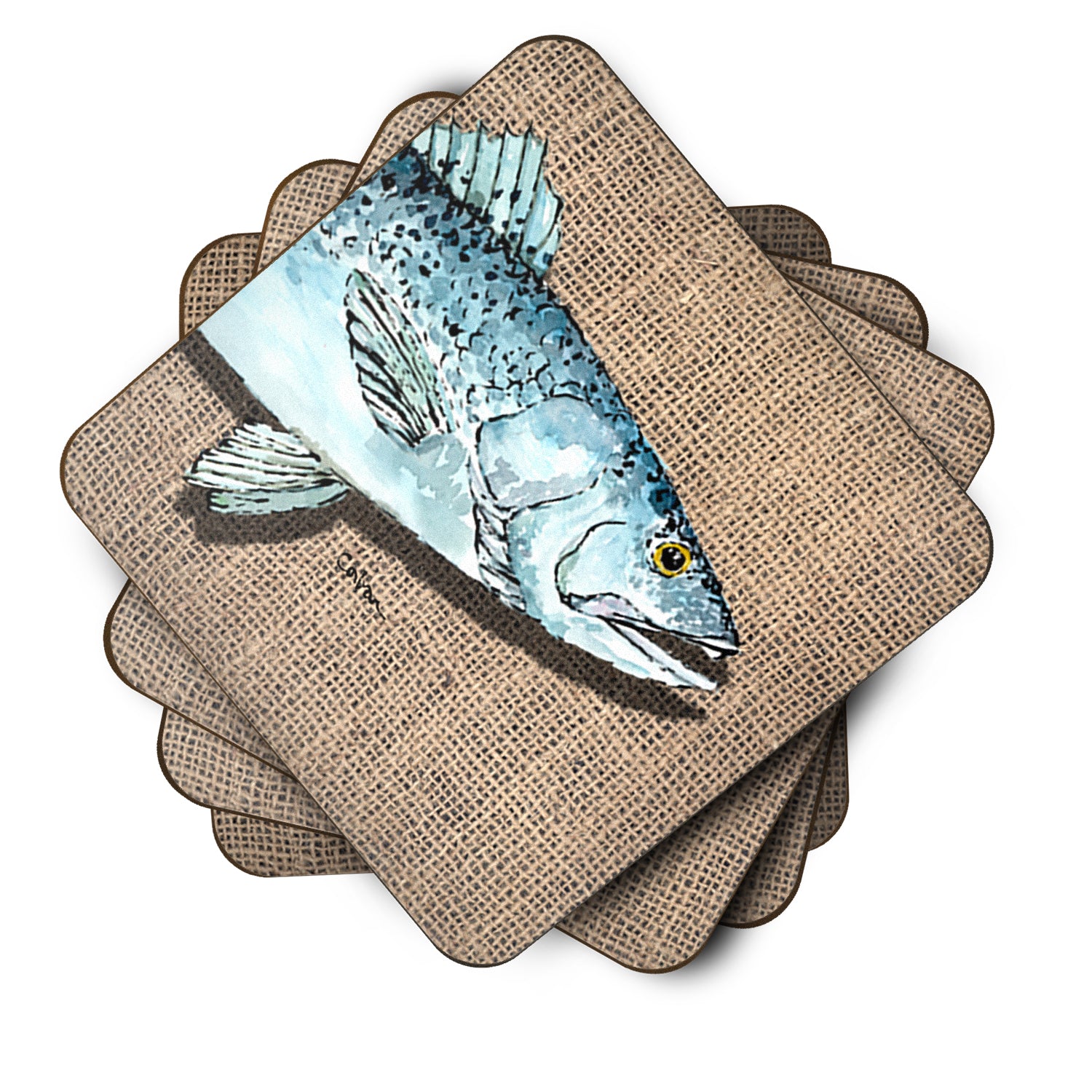 Set of 4 Fish Speckled Trout Foam Coasters - the-store.com