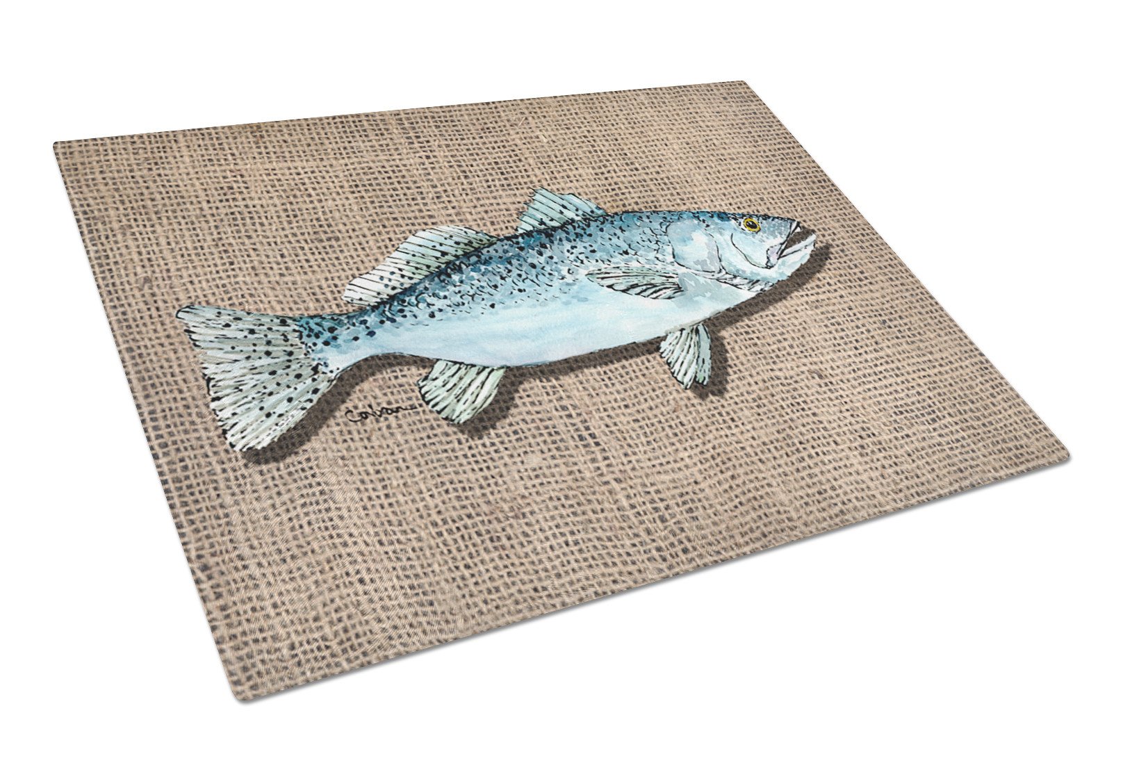 Fish Speckled Trout Glass Cutting Board Large by Caroline's Treasures