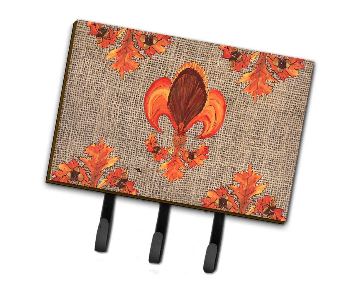 Thanksgiving Turkey Fleur de lis Leash Holder or Key Hook