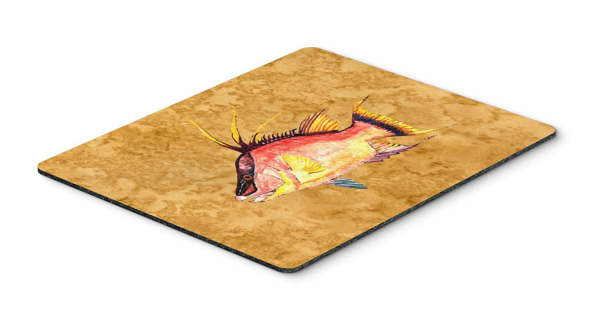 Hog Snapper on Gold Mouse Pad, Hot Pad or Trivet 8751MP by Caroline&#39;s Treasures