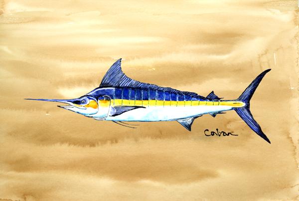 Swordfish on Sandy Beach Fabric Placemat 8754PLMT by Caroline&#39;s Treasures