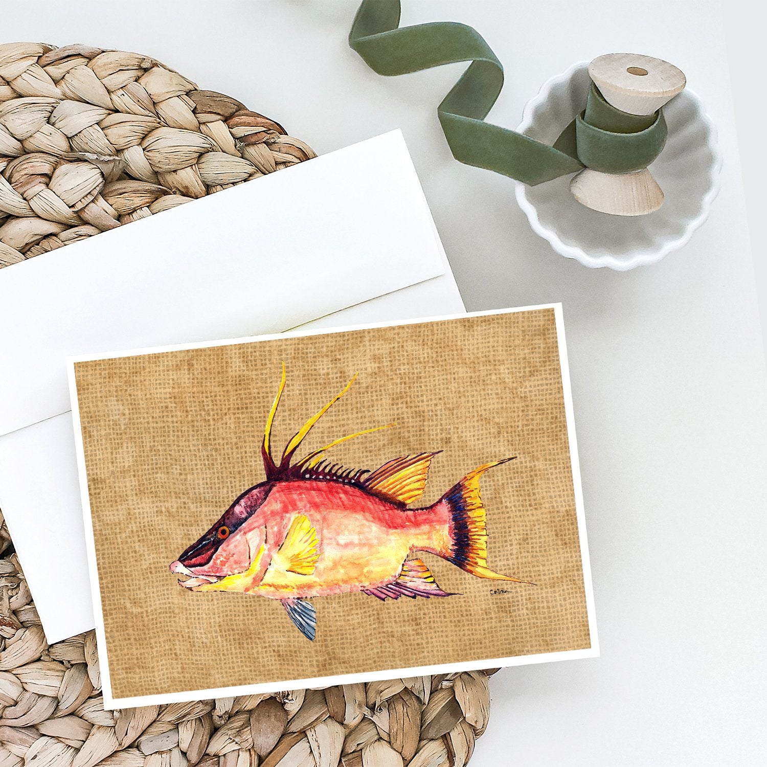 Hog Snapper Greeting Cards and Envelopes Pack of 8 - the-store.com