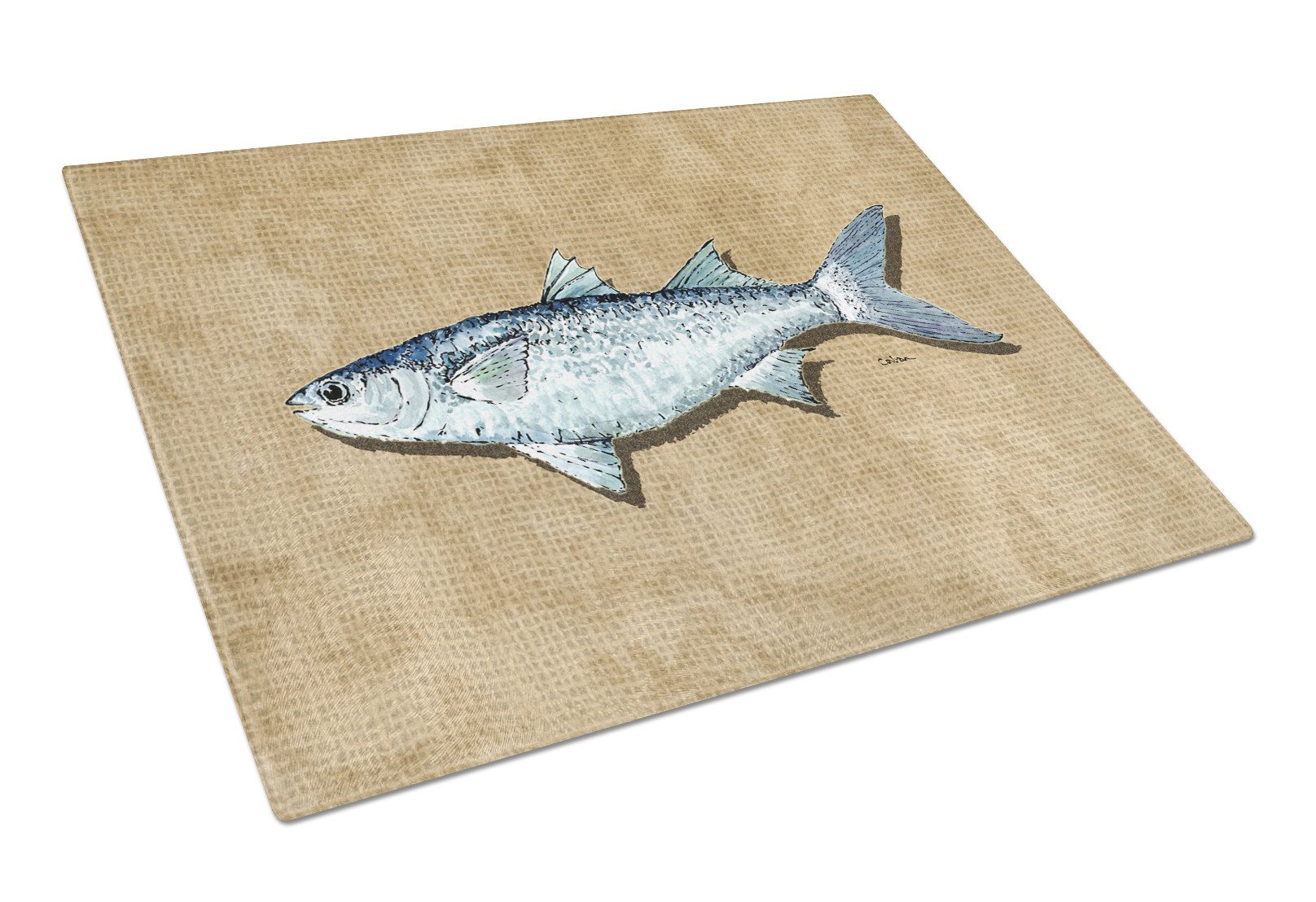 Mullet Glass Cutting Board Large by Caroline's Treasures