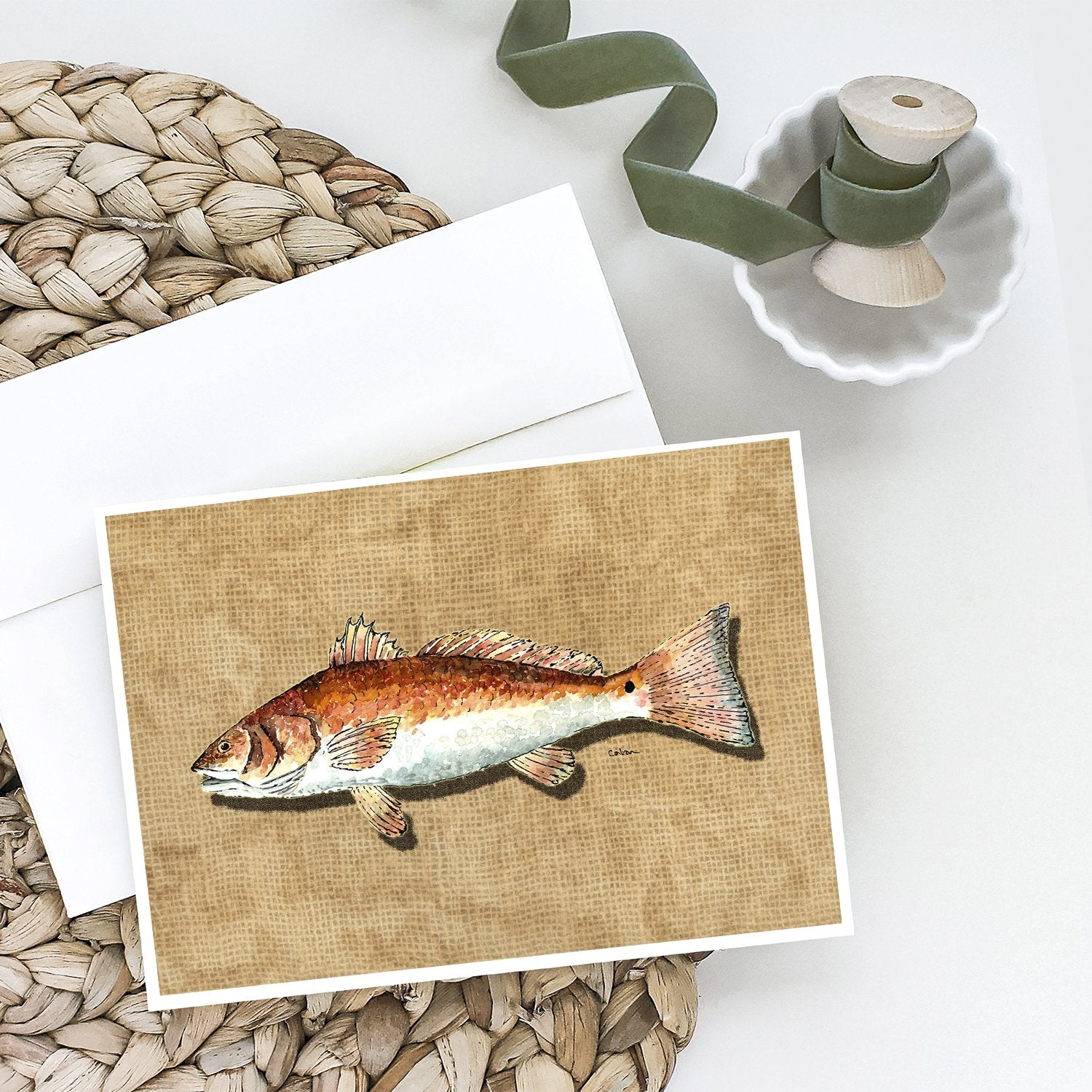 Buy this Red Fish Greeting Cards and Envelopes Pack of 8