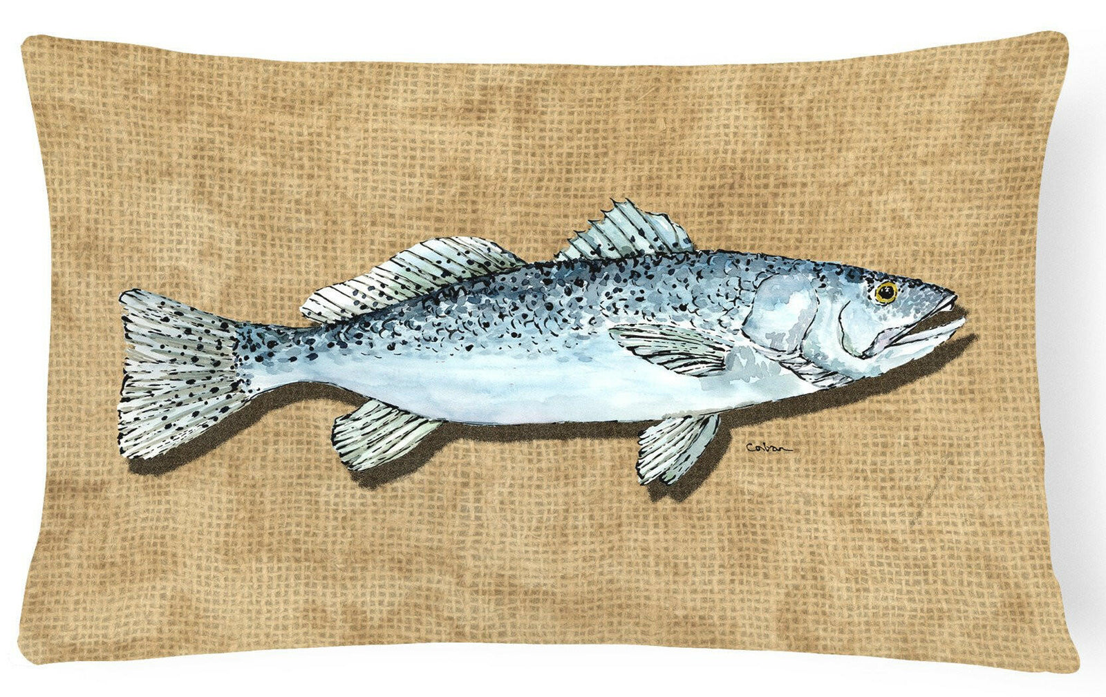 Speckled Trout   Canvas Fabric Decorative Pillow by Caroline's Treasures