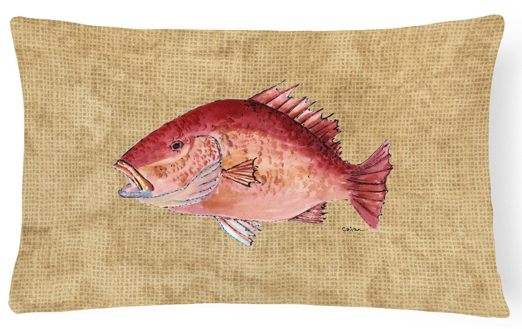 Strawberry Snapper   Canvas Fabric Decorative Pillow by Caroline's Treasures