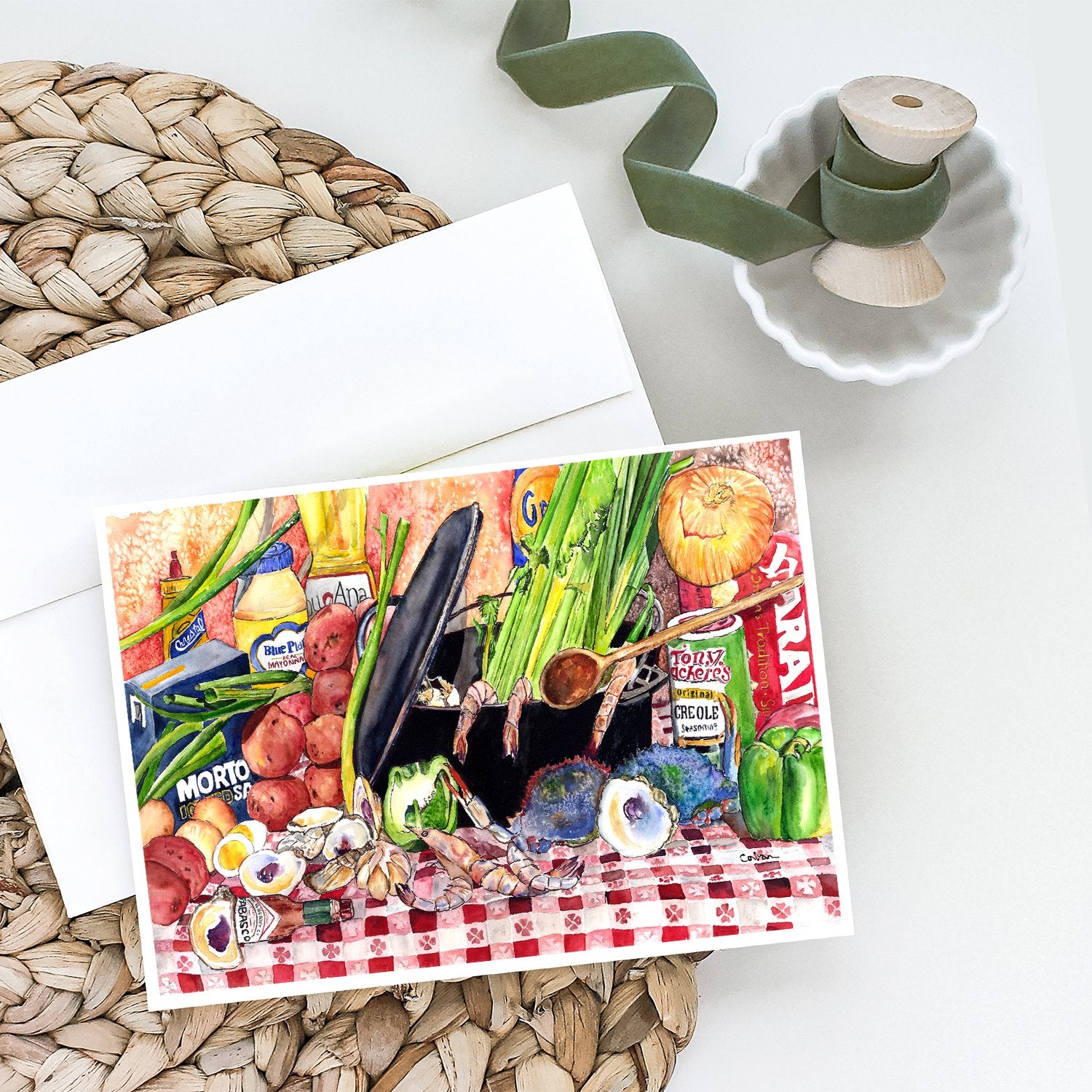 Buy this Gumbo and Potato Salad Greeting Cards and Envelopes Pack of 8