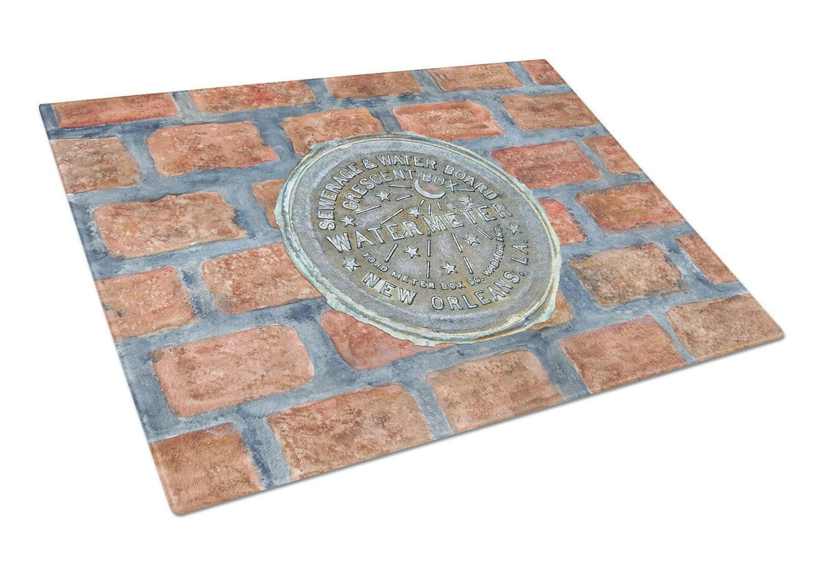 New Orleans Watermeter on Bricks Glass Cutting Board Large by Caroline&#39;s Treasures