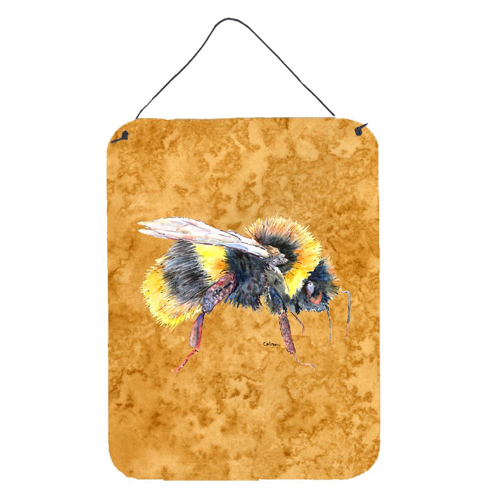 Bee on Gold Aluminium Metal Wall or Door Hanging Prints by Caroline's Treasures