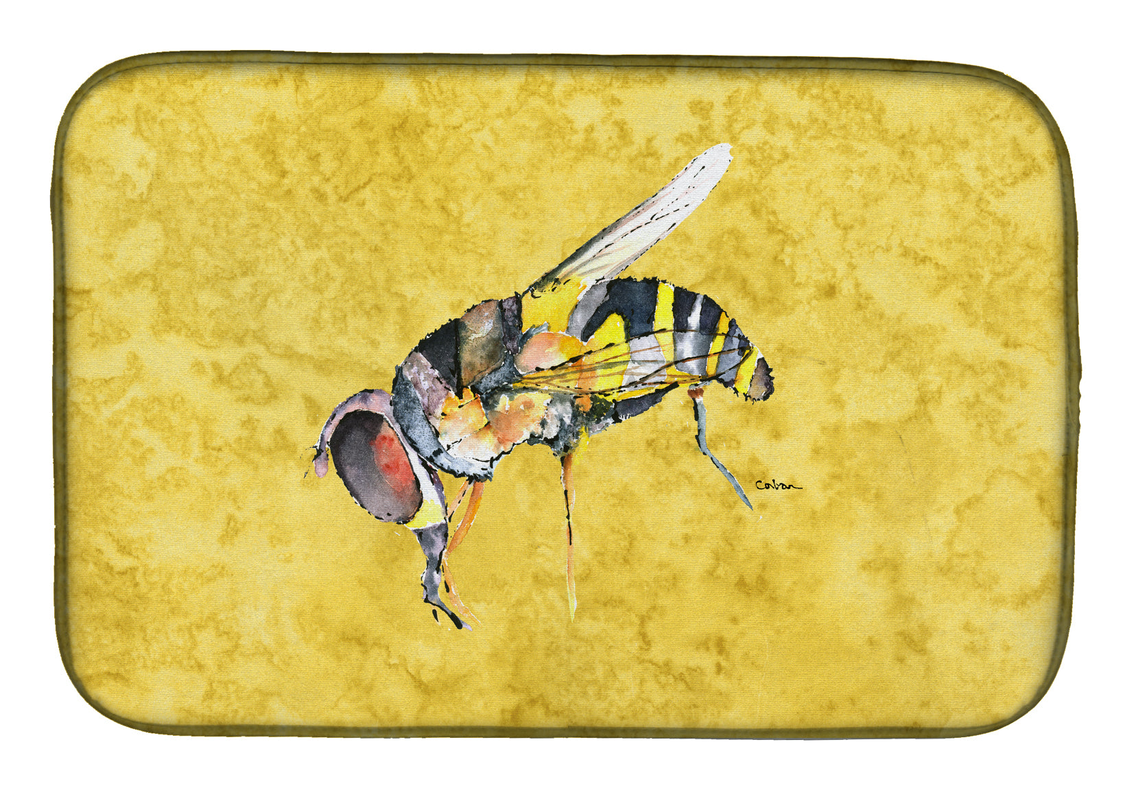 Bee on Yellow Dish Drying Mat 8851DDM