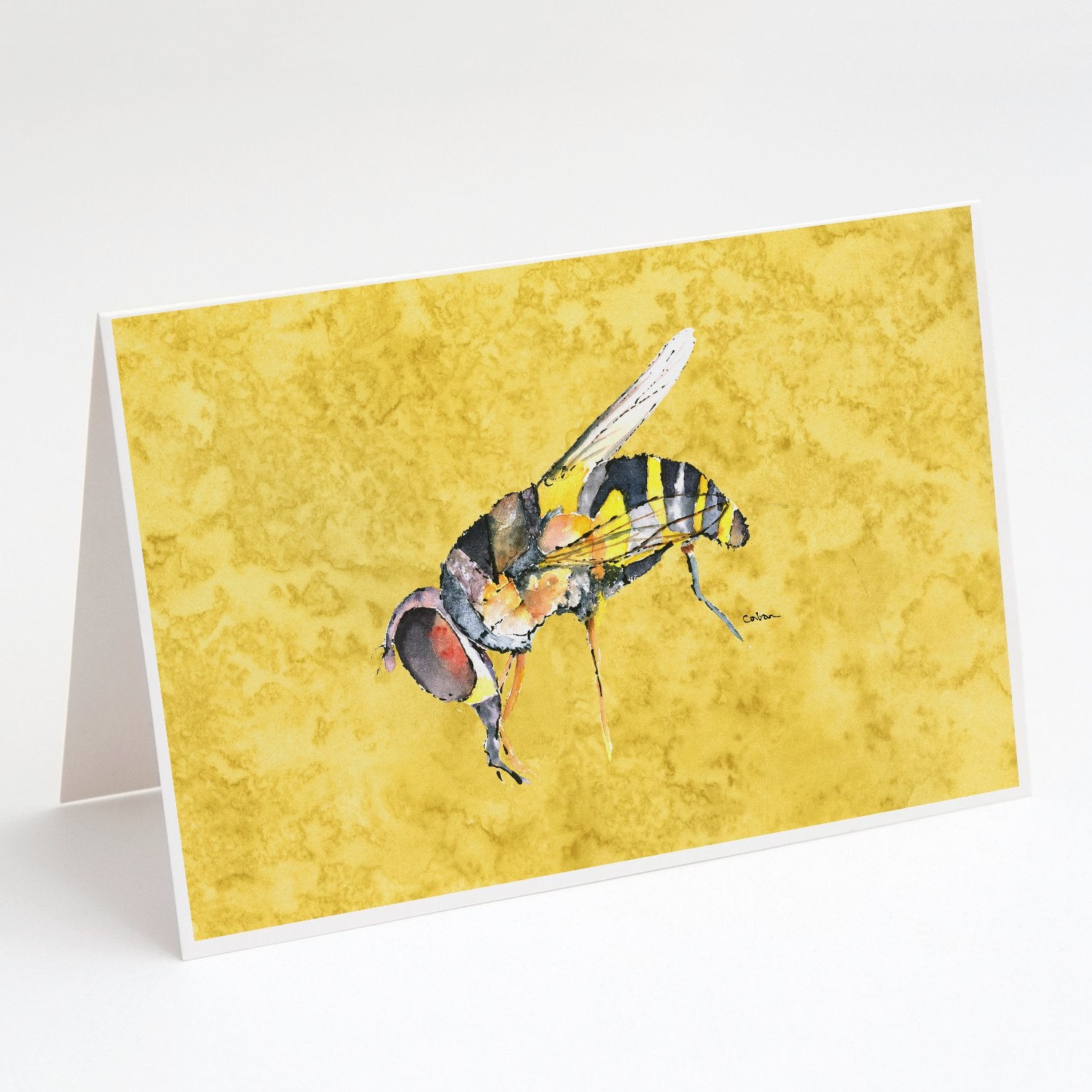 Buy this Bee on Yellow Greeting Cards and Envelopes Pack of 8