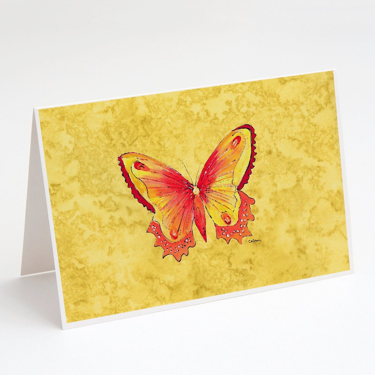 Buy this Butterfly on Yellow Greeting Cards and Envelopes Pack of 8