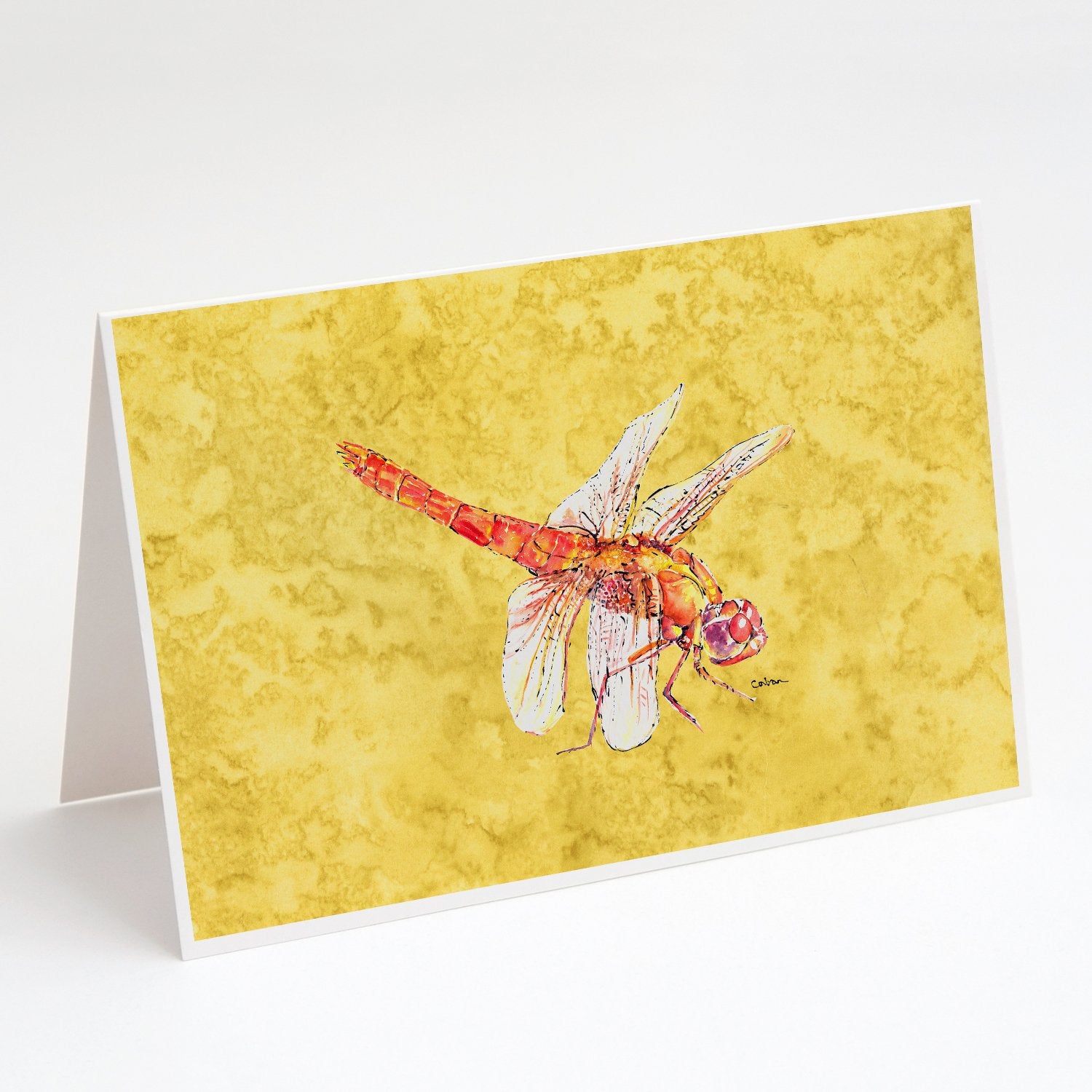 Buy this Dragonfly on Yellow Greeting Cards and Envelopes Pack of 8
