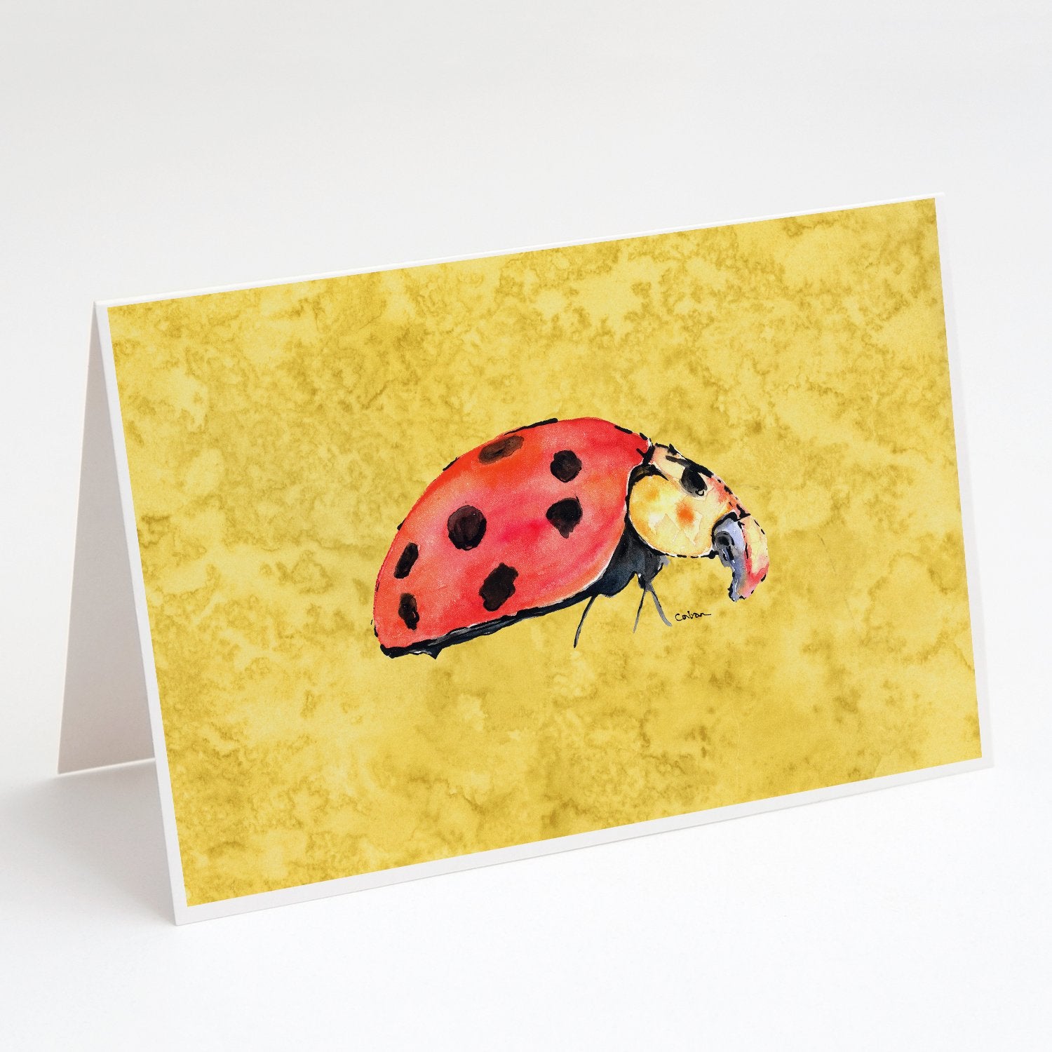 Buy this Lady Bug on Yellow Greeting Cards and Envelopes Pack of 8