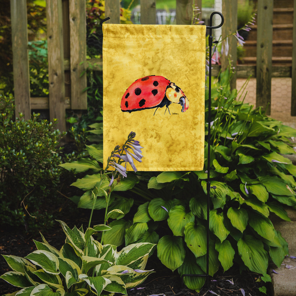 Lady Bug on Yellow Flag Garden Size.