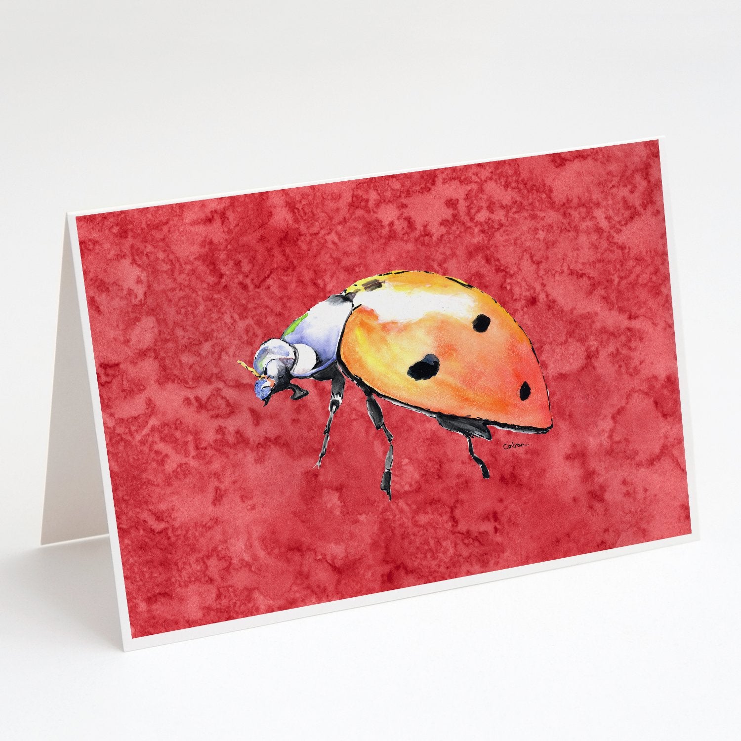Buy this Lady Bug on Red Greeting Cards and Envelopes Pack of 8
