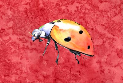 Lady Bug on Red Fabric Placemat by Caroline's Treasures