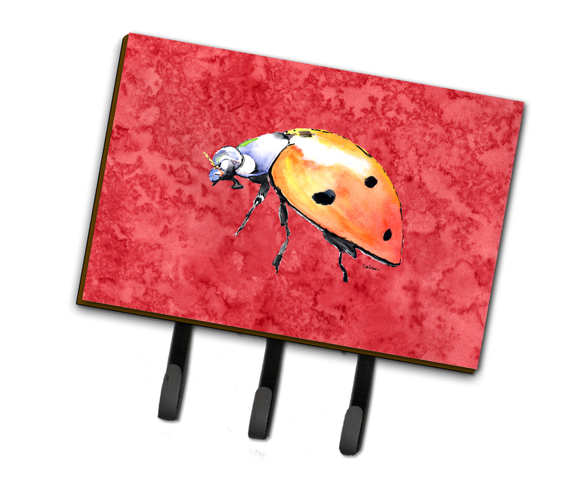 Lady Bug on Red Leash or Key Holder