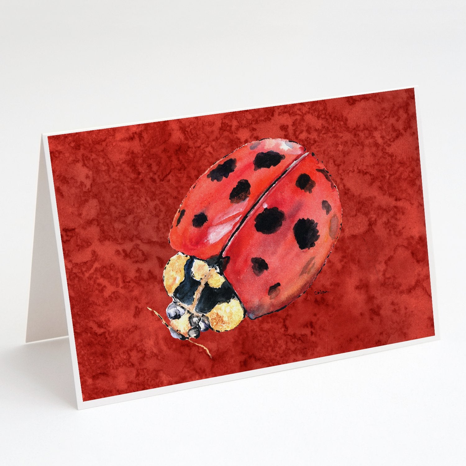 Buy this Lady Bug on Deep Red Greeting Cards and Envelopes Pack of 8