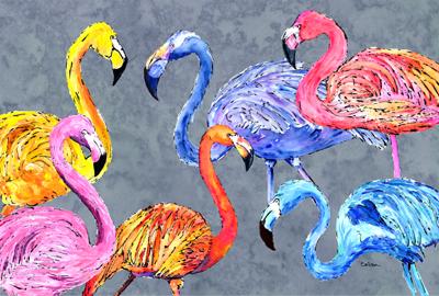 Flamingo Six Senses Fabric Placemat by Caroline's Treasures