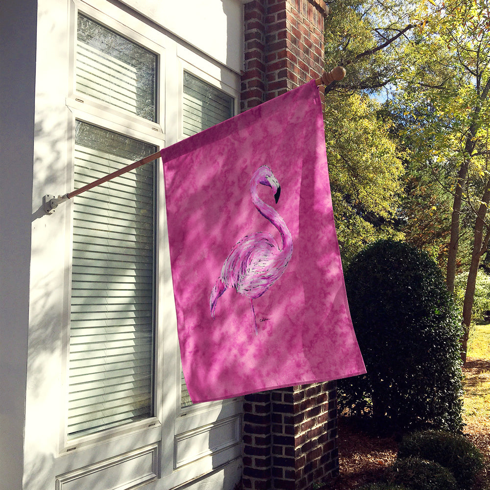 Flamingo on Pink Flag Canvas House Size