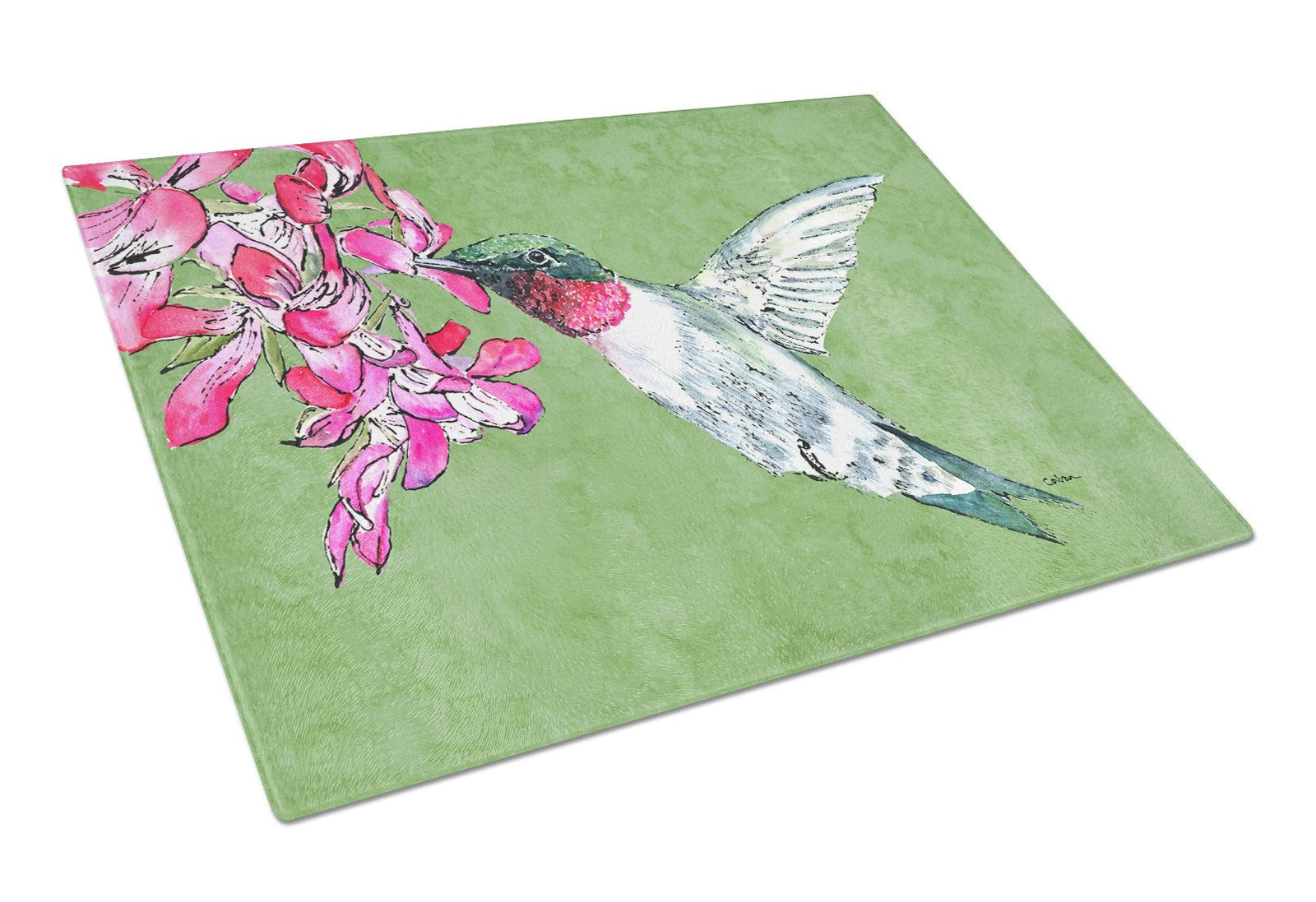 Hummingbird Glass Cutting Board by Caroline's Treasures