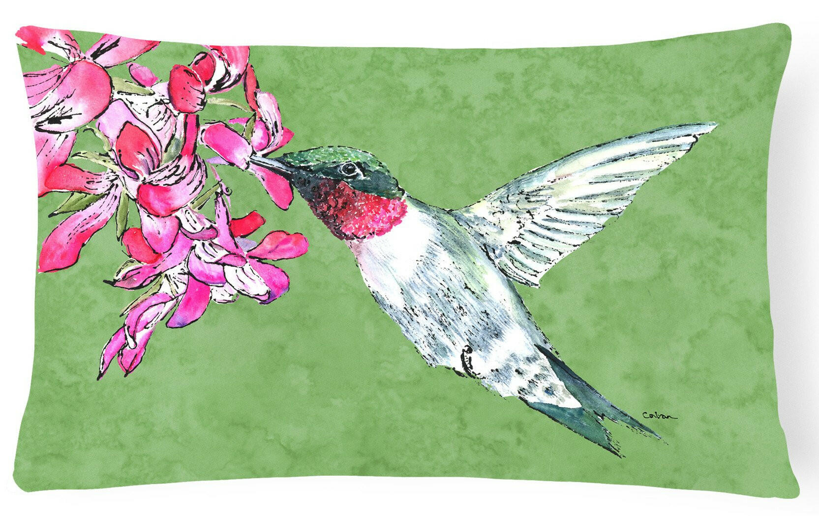 Hummingbird   Canvas Fabric Decorative Pillow by Caroline's Treasures