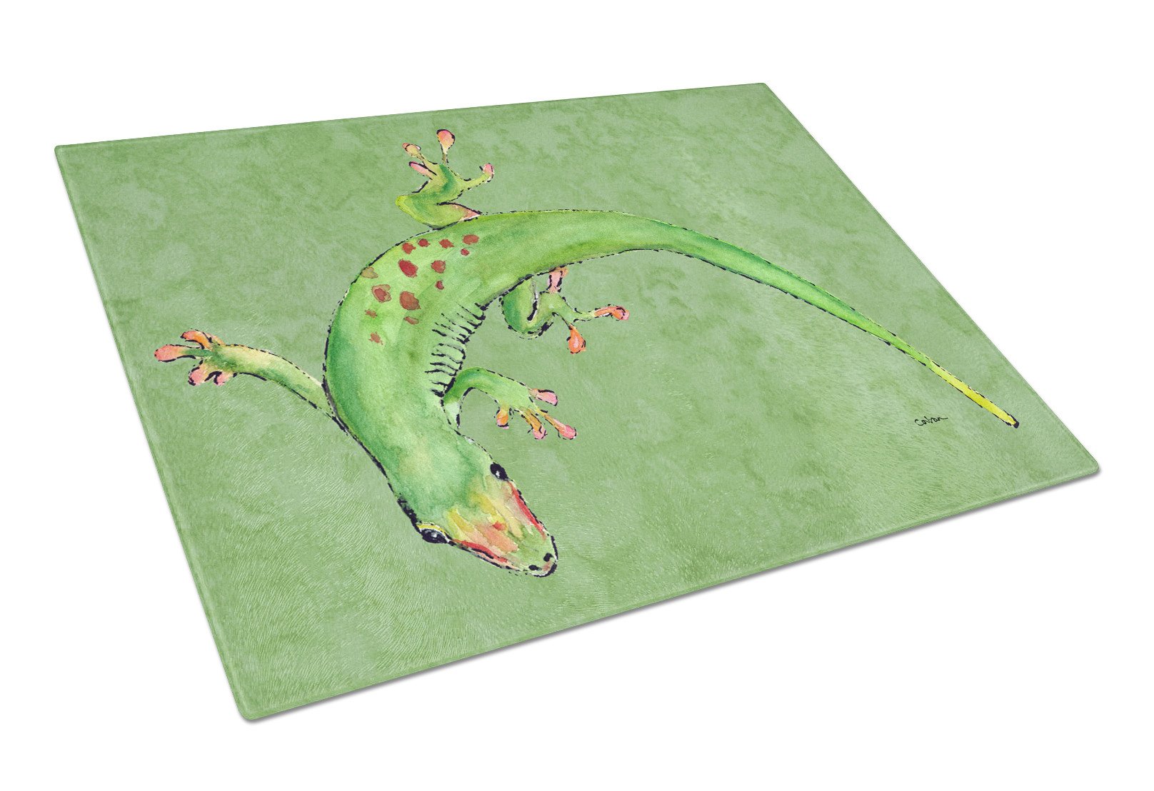 Gecko the lizard Glass Cutting Board by Caroline's Treasures