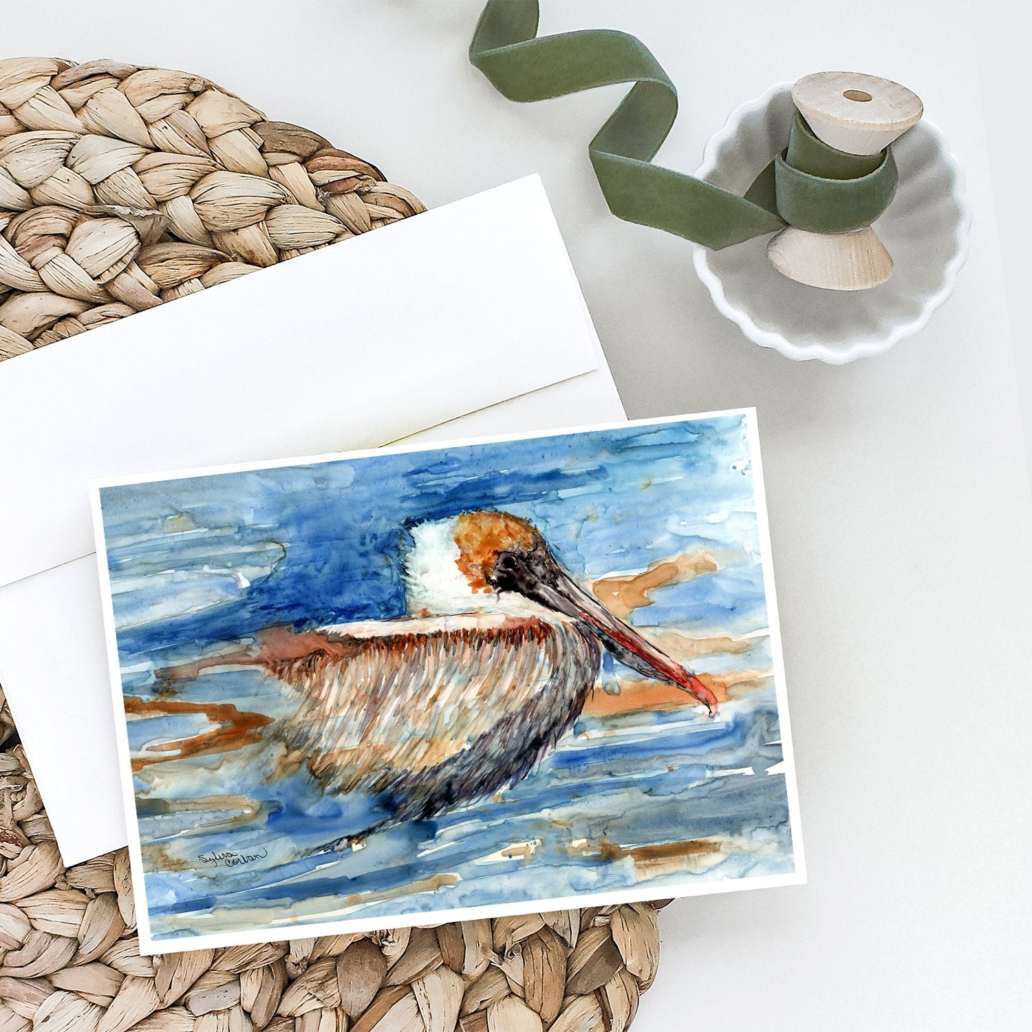 Buy this Pelican in the water Greeting Cards and Envelopes Pack of 8