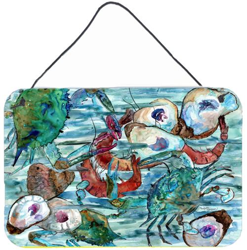 Watery Shrimp, Crabs and Oysters Wall or Door Hanging Prints 8964DS812 by Caroline's Treasures