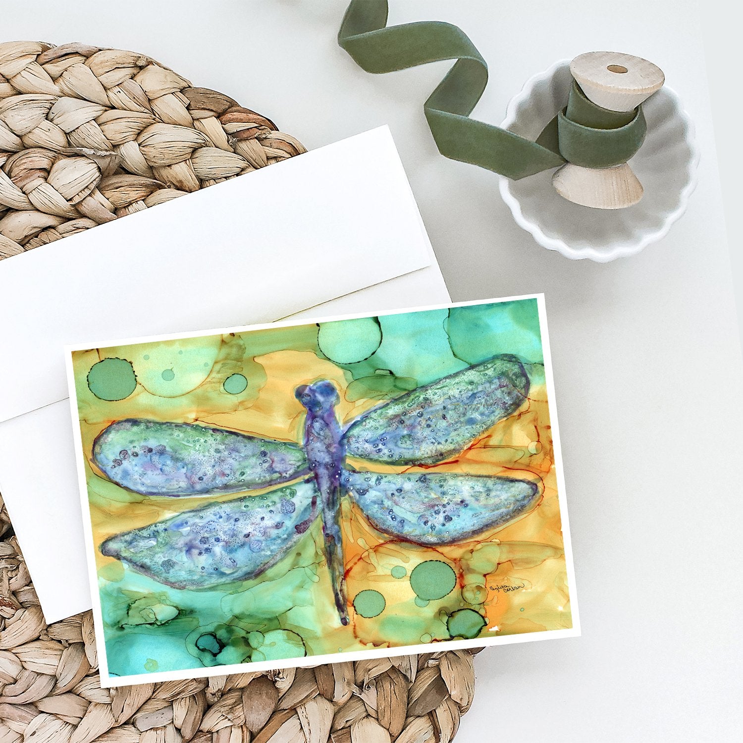 Abstract Dragonfly Greeting Cards and Envelopes Pack of 8 - the-store.com
