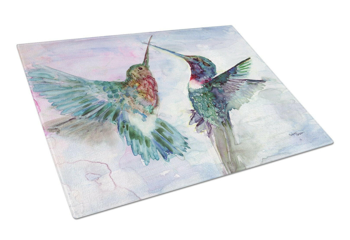 Hummingbird Combat Glass Cutting Board Large 8968LCB by Caroline&#39;s Treasures