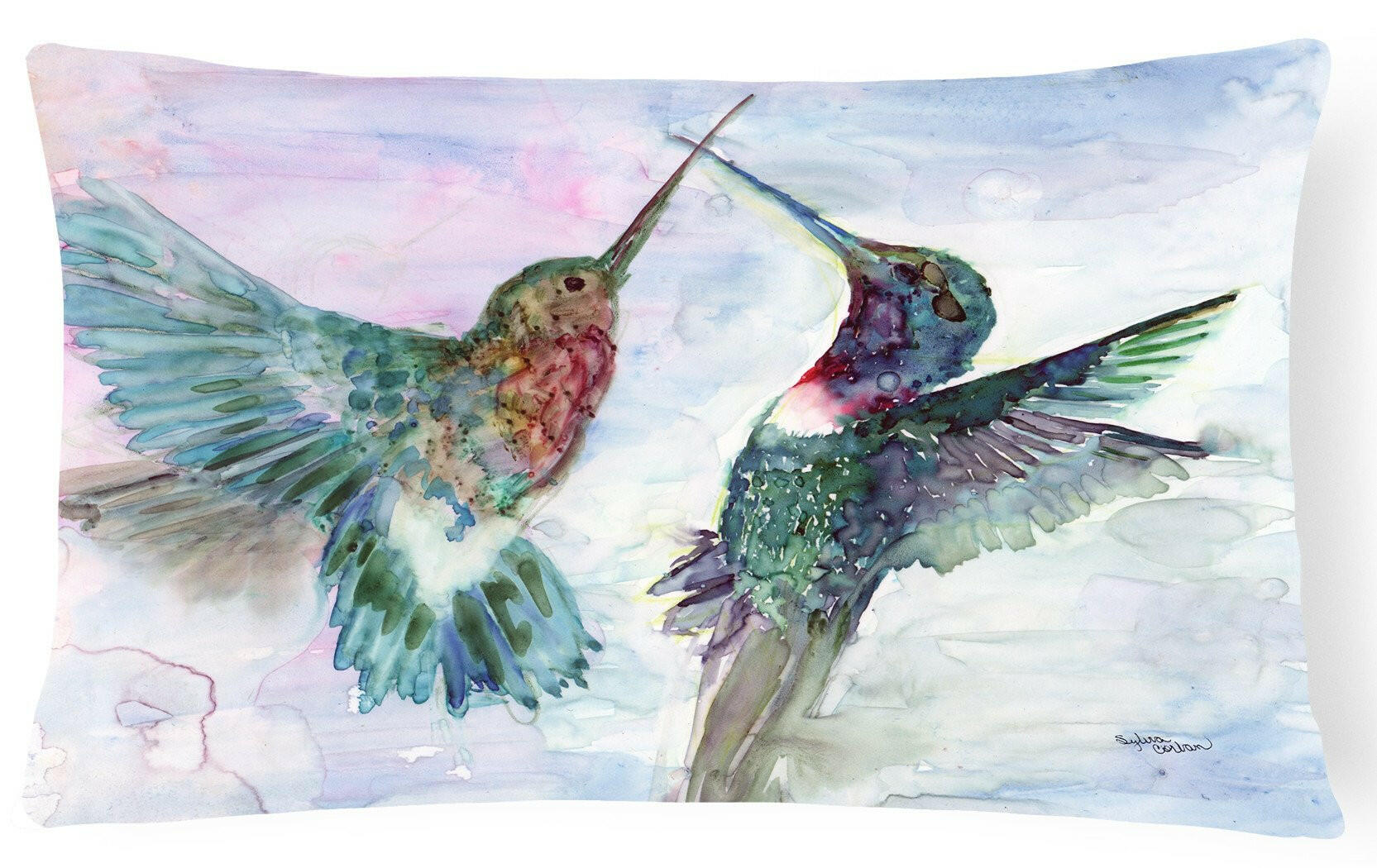 Hummingbird Combat Fabric Decorative Pillow 8968PW1216 by Caroline's Treasures