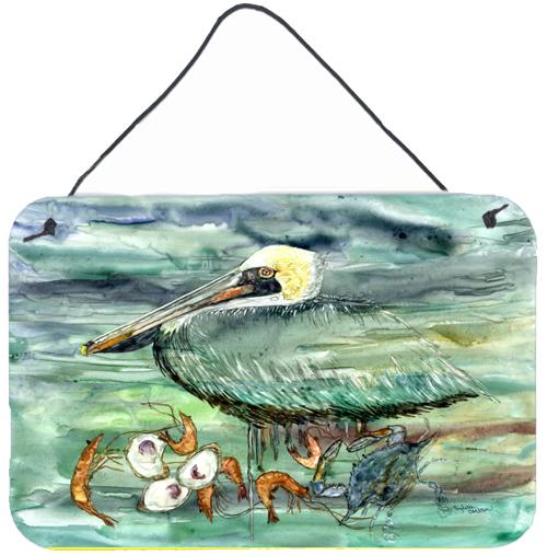 Watery Pelican, Shrimp, Crab and Oysters Wall or Door Hanging Prints by Caroline's Treasures