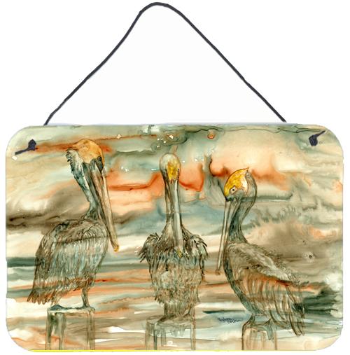 Pelicans on their perch Abstract Wall or Door Hanging Prints 8980DS812 by Caroline's Treasures