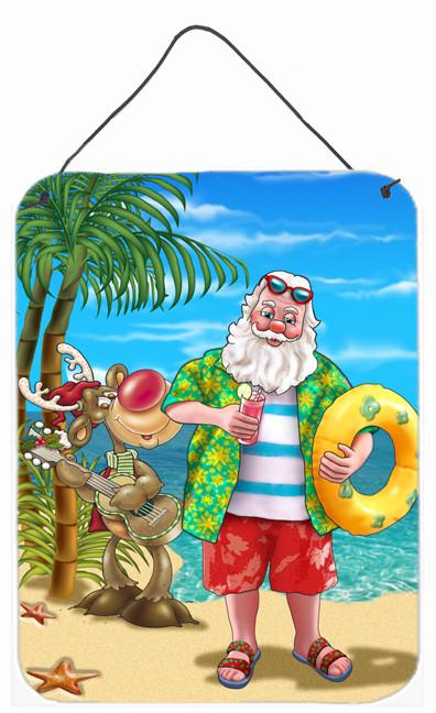 Beach Christmas Santa Claus Swimming Wall or Door Hanging Prints APH5150DS1216 by Caroline's Treasures