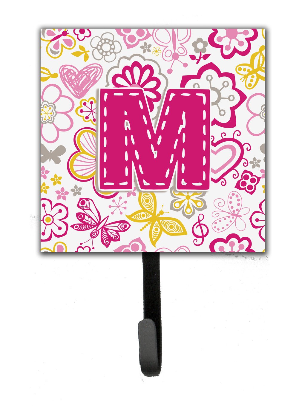Letter M Flowers and Butterflies Pink Leash or Key Holder CJ2005-MSH4 by Caroline's Treasures