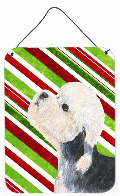 Dandie Dinmont Terrier Candy Cane Christmas Metal Wall or Door Hanging Prints by Caroline's Treasures
