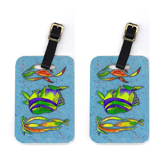 Pair of Tropical Fish on Blue Luggage Tags by Caroline's Treasures