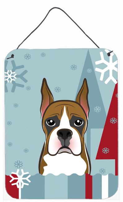 Winter Holiday Boxer Wall or Door Hanging Prints BB1719DS1216 by Caroline's Treasures