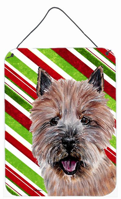 Norwich Terrier Candy Cane Christmas Wall or Door Hanging Prints SC9806DS1216 by Caroline's Treasures