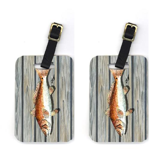 Pair of Red Fish Luggage Tags by Caroline's Treasures