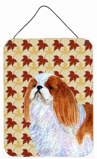 English Toy Spaniel Fall Leaves Portrait Wall or Door Hanging Prints by Caroline's Treasures