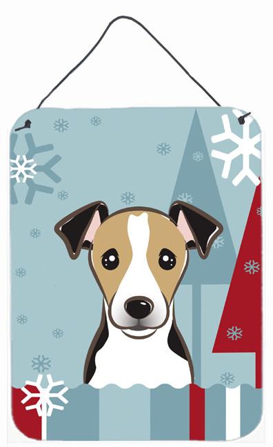 Winter Holiday Jack Russell Terrier Wall or Door Hanging Prints BB1757DS1216 by Caroline's Treasures