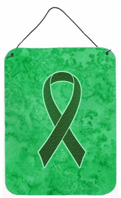 Emerald Green Ribbon for Liver Cancer Awareness Wall or Door Hanging Prints AN1221DS1216 by Caroline's Treasures